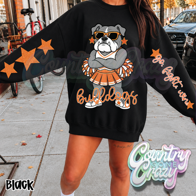 BULLDOGS • STAR CHEER• SWEATSHIRT •-Country Gone Crazy-Country Gone Crazy