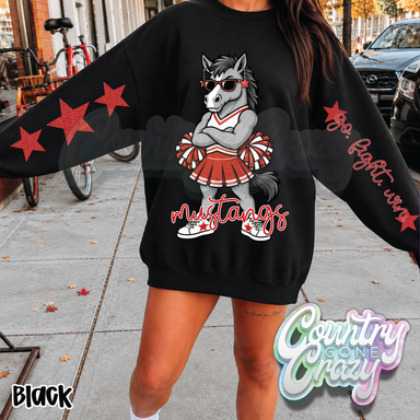 MUSTANGS • STAR CHEER• SWEATSHIRT •-Country Gone Crazy-Country Gone Crazy