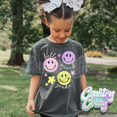 HELLO SECOND GRADE SMILEY WHITE WORDS-Country Gone Crazy-Country Gone Crazy
