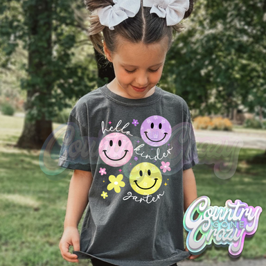 HELLO KINDERGARTEN SMILEY WHITE WORDS-Country Gone Crazy-Country Gone Crazy
