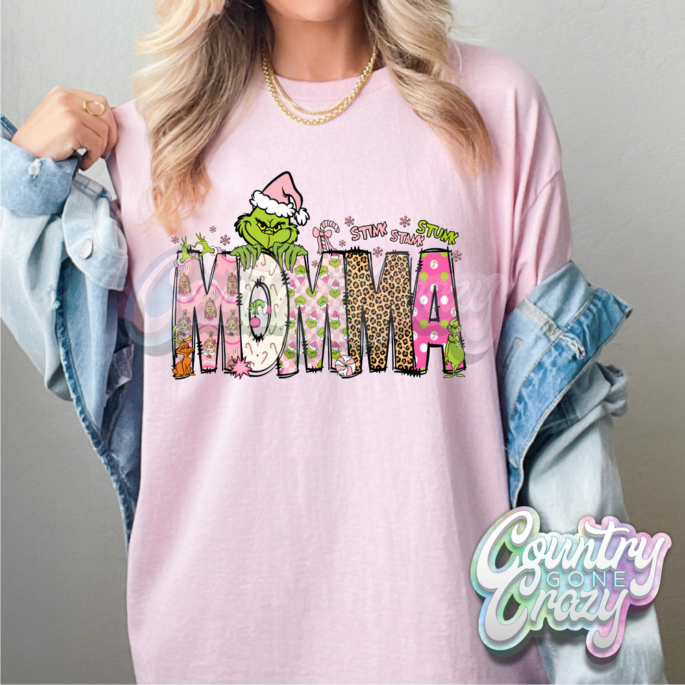Momma - Pink Grinch - T-Shirt-Country Gone Crazy-Country Gone Crazy