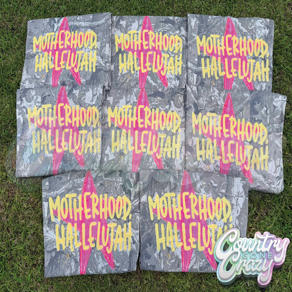 MOTHERHOOD HALLELUJAH CAMO T-SHIRT-Country Gone Crazy-Country Gone Crazy