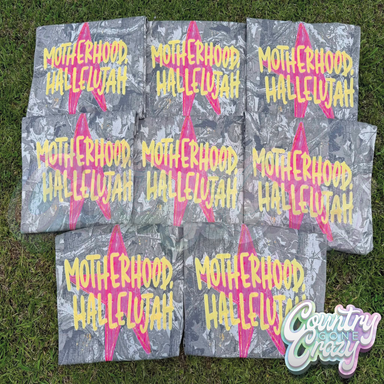 MOTHERHOOD HALLELUJAH CAMO T-SHIRT-Country Gone Crazy-Country Gone Crazy