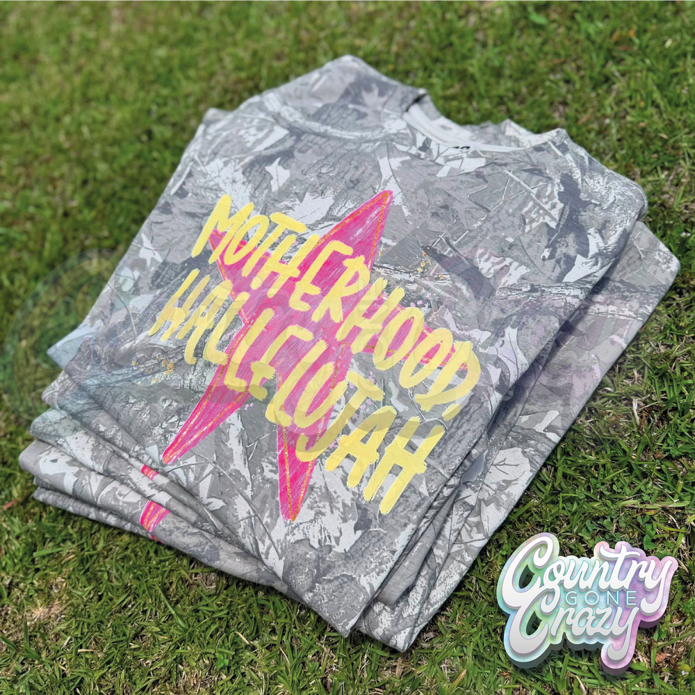 MOTHERHOOD HALLELUJAH CAMO T-SHIRT-Country Gone Crazy-Country Gone Crazy