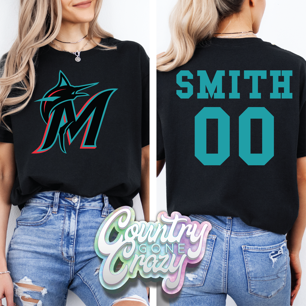 MARLINS// BLACK T-SHIRT// DRYFIT-Country Gone Crazy-Country Gone Crazy