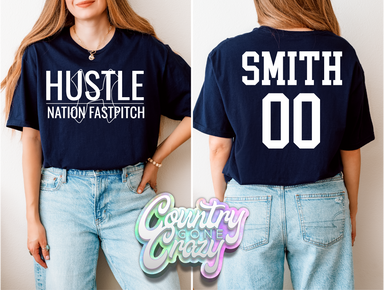 HUSTLE SOFTBALL - DESIGN 2-Country Gone Crazy-Country Gone Crazy