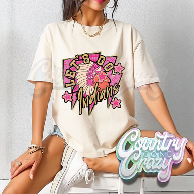SHIMMER LET'S GO // INDIANS T-SHIRT-Country Gone Crazy-Country Gone Crazy