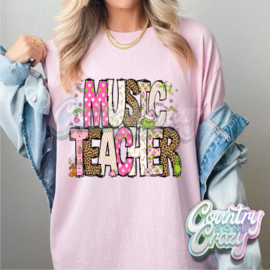 Music Teacher - Pink Grinch - T-Shirt-Country Gone Crazy-Country Gone Crazy