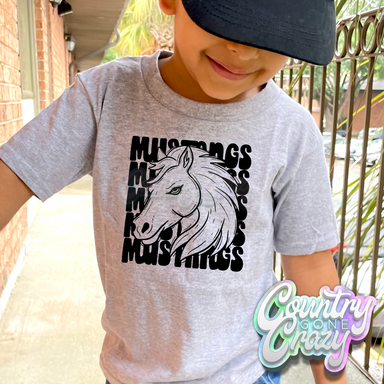 Mustangs Mascot Stacked T-Shirt-Country Gone Crazy-Country Gone Crazy