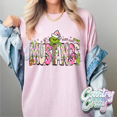 Mustangs - Pink Grinch - T-Shirt-Country Gone Crazy-Country Gone Crazy