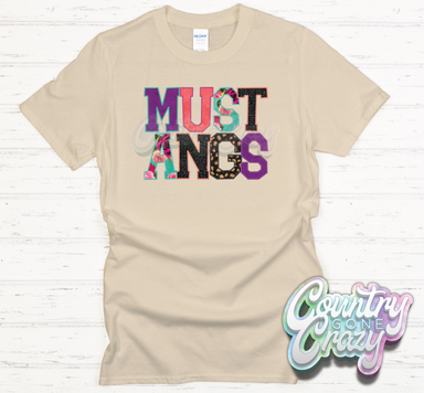 Mustangs Faux Applique T-Shirt-Country Gone Crazy-Country Gone Crazy