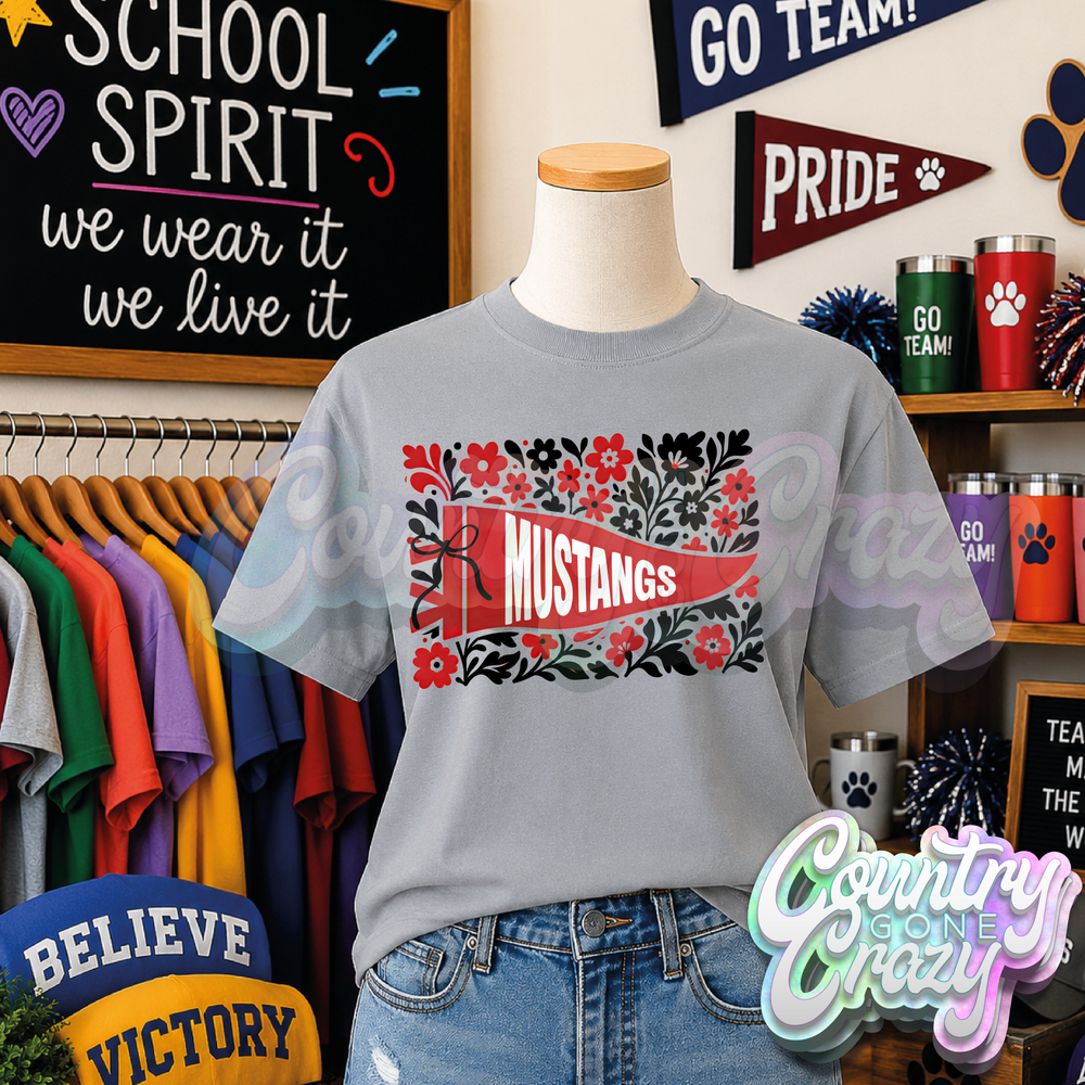MUSTANGS - FLORAL PENNANT