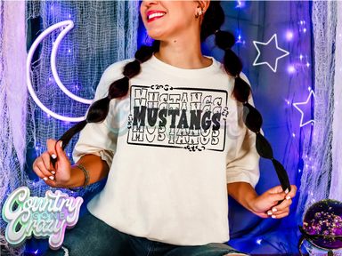 Mustangs ~ Leopard Ladder ~ Natural T-Shirt-Country Gone Crazy-Country Gone Crazy