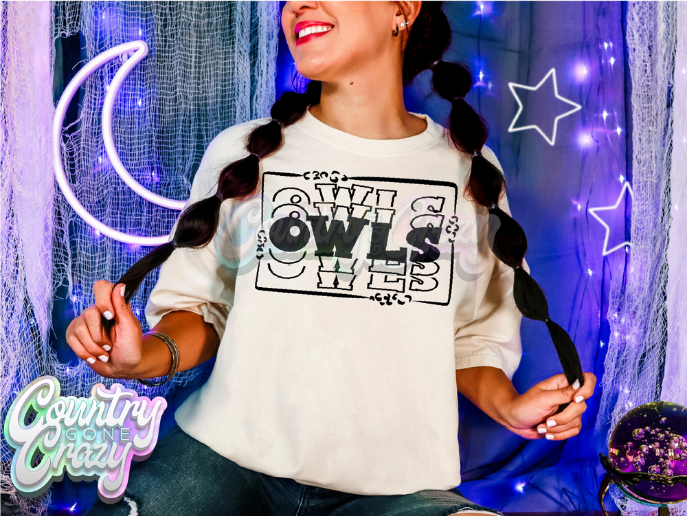 Owls ~ Leopard Ladder ~ Natural T-Shirt-Country Gone Crazy-Country Gone Crazy