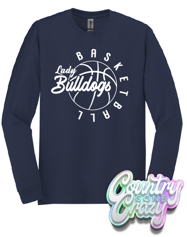Lady Bulldogs - Navy - Long Sleeve-Port & Company-Country Gone Crazy