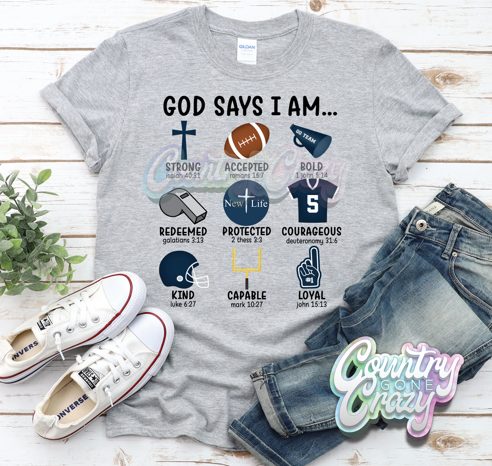 God Says I Am - New Life Kenefick - T-Shirt-Country Gone Crazy-Country Gone Crazy