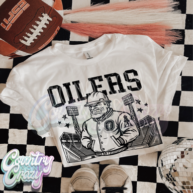 Oilers ~ Letterman ~ Natural T-Shirt-Country Gone Crazy-Country Gone Crazy