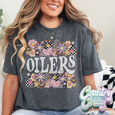 Oilers // Funky Flowers // T-Shirt-Country Gone Crazy-Country Gone Crazy