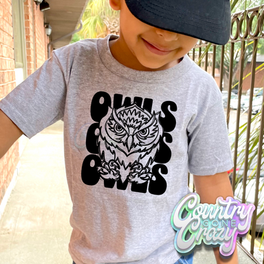 Owls Mascot Stacked T-Shirt-Country Gone Crazy-Country Gone Crazy