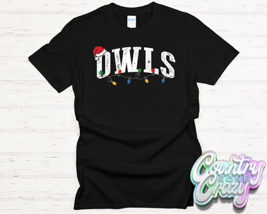 OWLS - CHRISTMAS LIGHTS - T-SHIRT-Country Gone Crazy-Country Gone Crazy