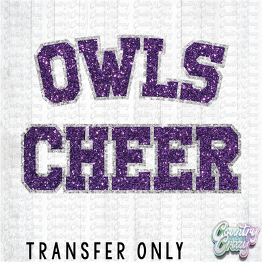 OWLS CHEER - GLITTER TRANSFER ONLY-Country Gone Crazy-Country Gone Crazy