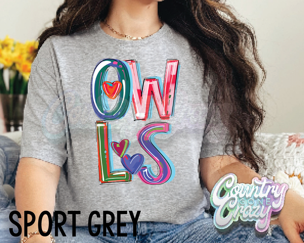 Owls • Splash • T-Shirt-Country Gone Crazy-Country Gone Crazy