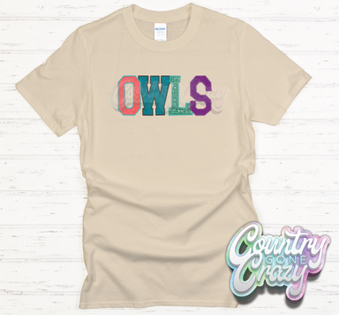 Owls Faux Applique T-Shirt-Country Gone Crazy-Country Gone Crazy