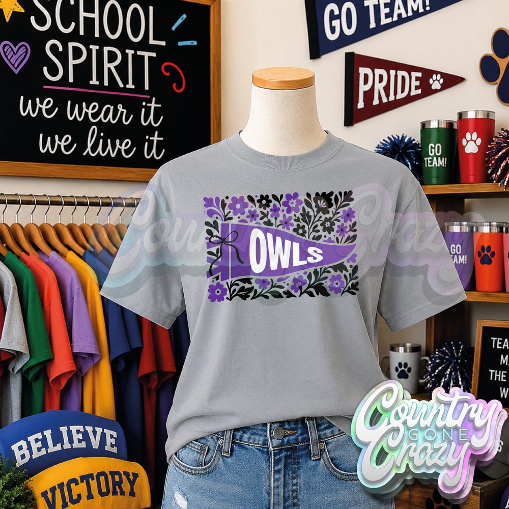OWLS - FLORAL PENNANT