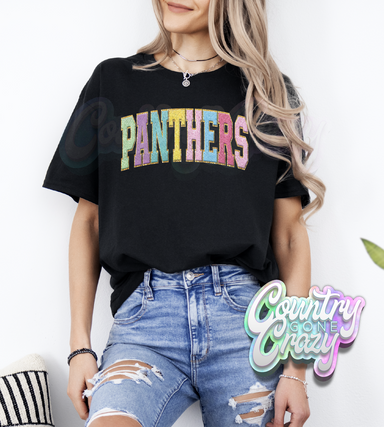 Panthers - Faux Chenille - T-Shirt-Country Gone Crazy-Country Gone Crazy