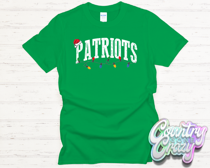PATRIOTS - CHRISTMAS LIGHTS - T-SHIRT-Country Gone Crazy-Country Gone Crazy