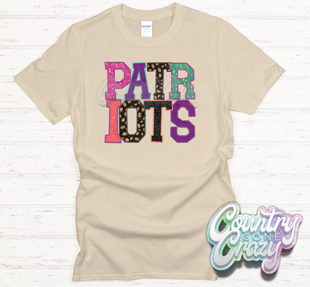 Patriots Faux Applique T-Shirt-Country Gone Crazy-Country Gone Crazy