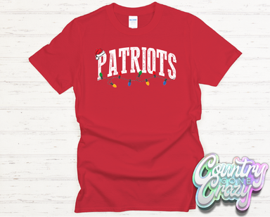 PATRIOTS - CHRISTMAS LIGHTS - T-SHIRT-Country Gone Crazy-Country Gone Crazy