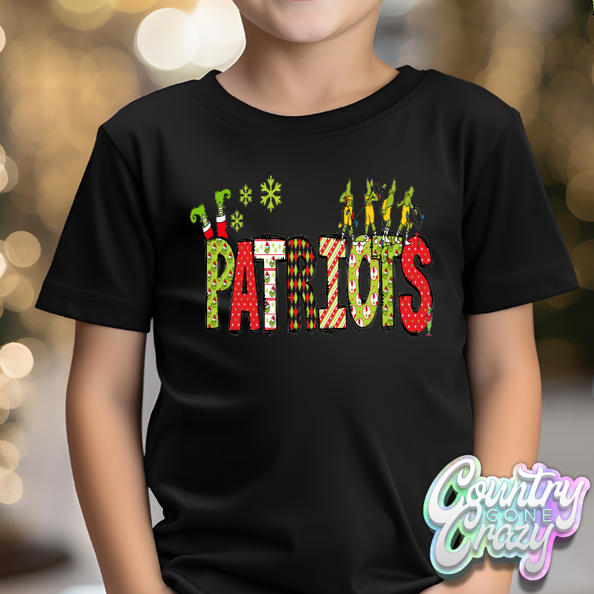 Patriots - Red/Green Grinch - T-Shirt-Country Gone Crazy-Country Gone Crazy