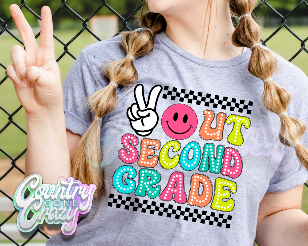 Peace Out Second Grade - T-Shirt-Country Gone Crazy-Country Gone Crazy