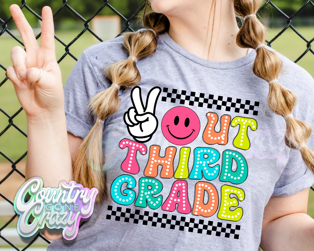 Peace Out Third Grade - T-Shirt-Country Gone Crazy-Country Gone Crazy