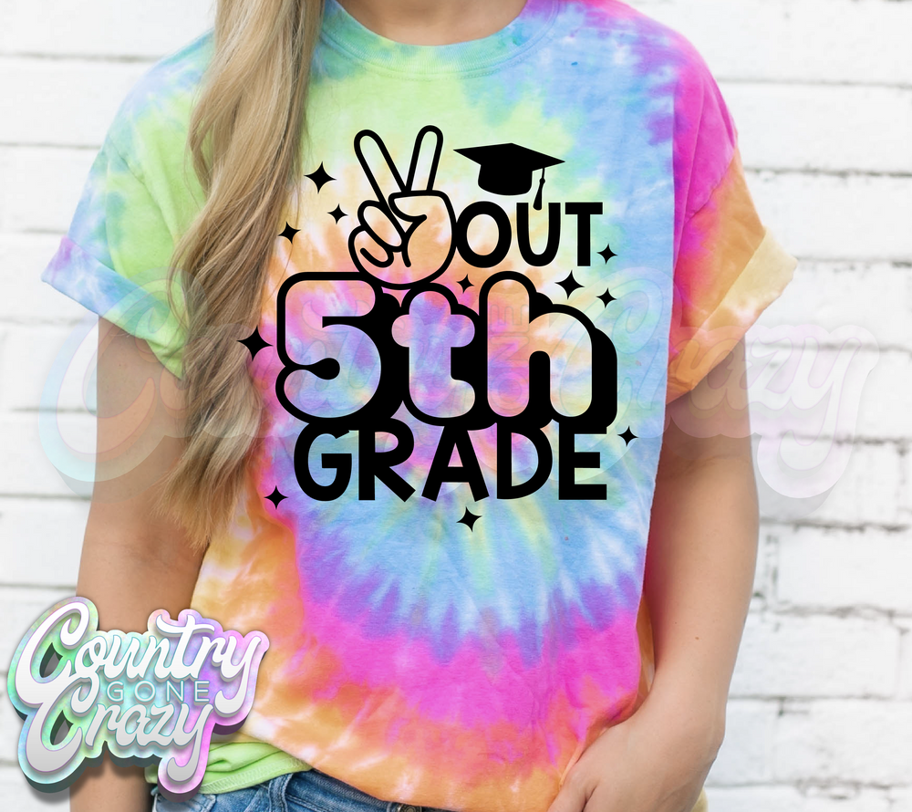 Peace Out Grade - Tie Dye - T-Shirt-Country Gone Crazy-Country Gone Crazy
