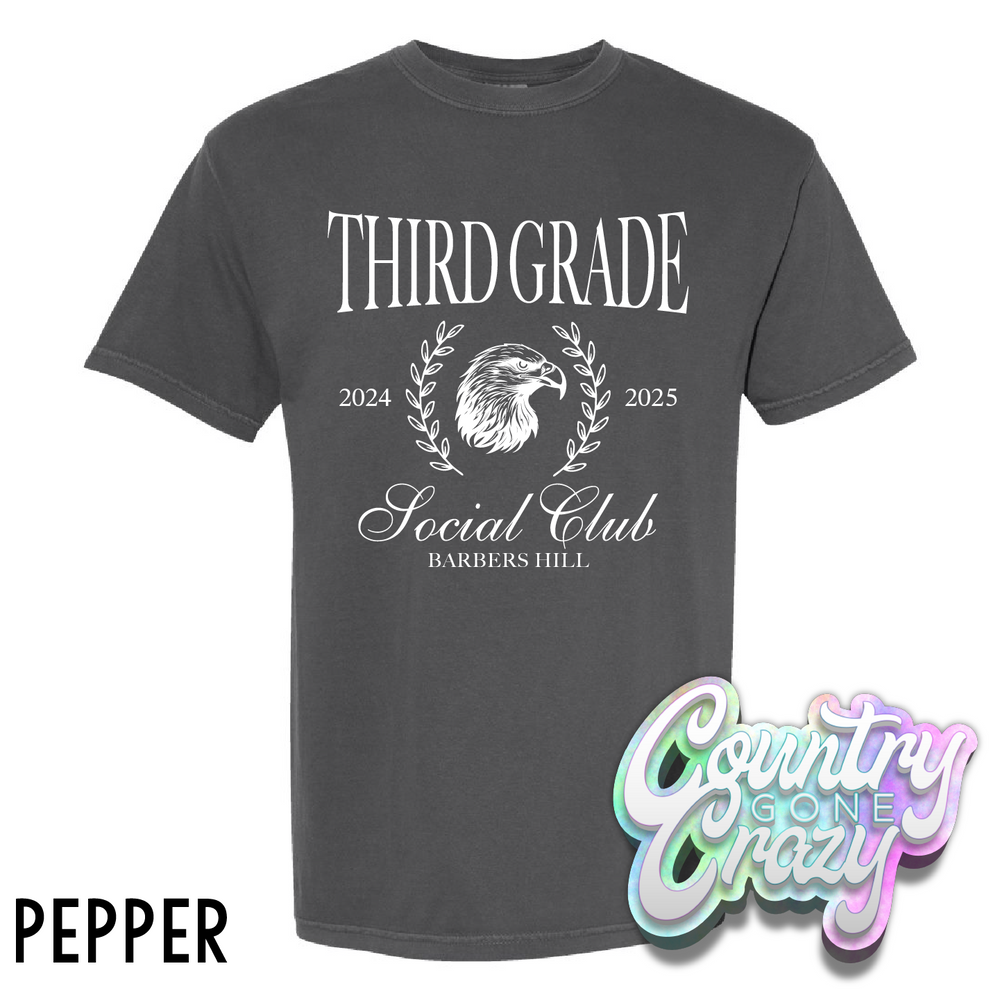 THIRD GRADE SOCIAL CLUB - BARBERS HILL // COMFORT COLOR T-SHIRT-Country Gone Crazy-Country Gone Crazy