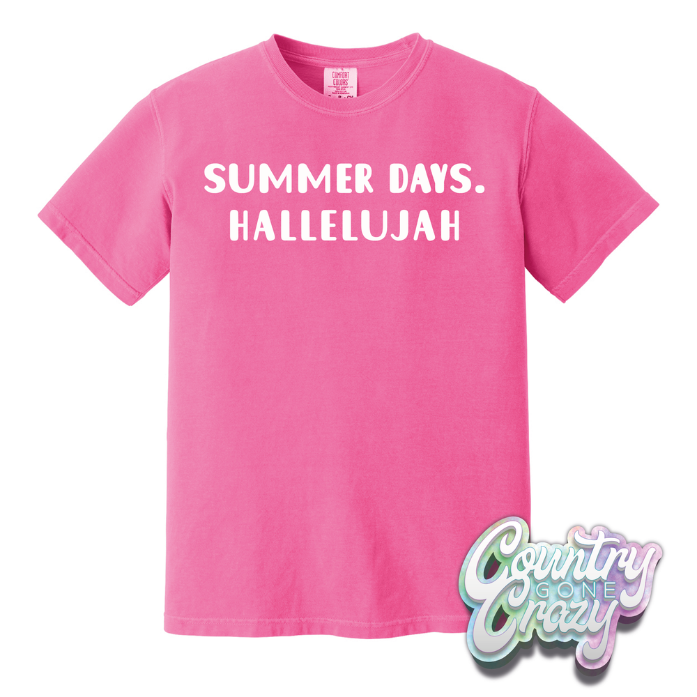 SUMMER DAYS. HALLELUJAH // COMFORT COLORS T-SHIRT-Comfort Colors-Country Gone Crazy