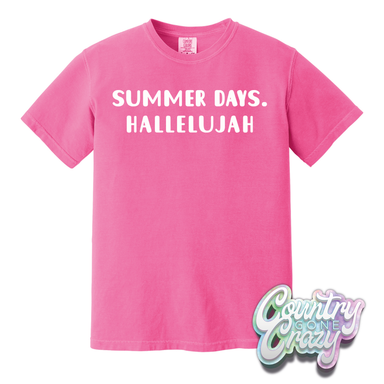 SUMMER DAYS. HALLELUJAH // COMFORT COLORS T-SHIRT-Comfort Colors-Country Gone Crazy
