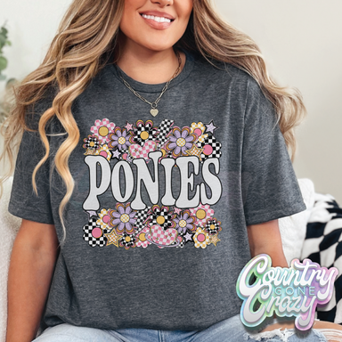 Ponies // Funky Flowers // T-Shirt-Country Gone Crazy-Country Gone Crazy