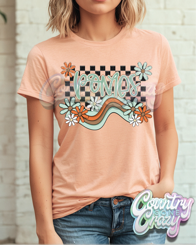 PONIES ** BOHO WAVE** BELLA CANVAS HEATHER PEACH T-SHIRT-Country Gone Crazy-Country Gone Crazy