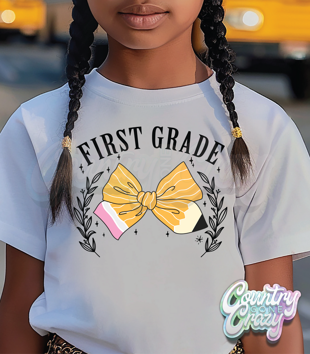 PREPPY - FIRST GRADE / WHITE T-SHIRT-Country Gone Crazy-Country Gone Crazy