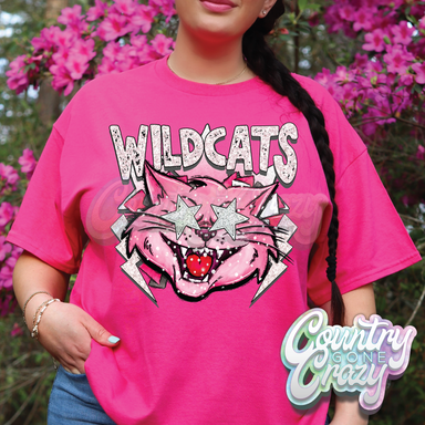 Wildcats Preppy Pink T-Shirt-Country Gone Crazy-Country Gone Crazy