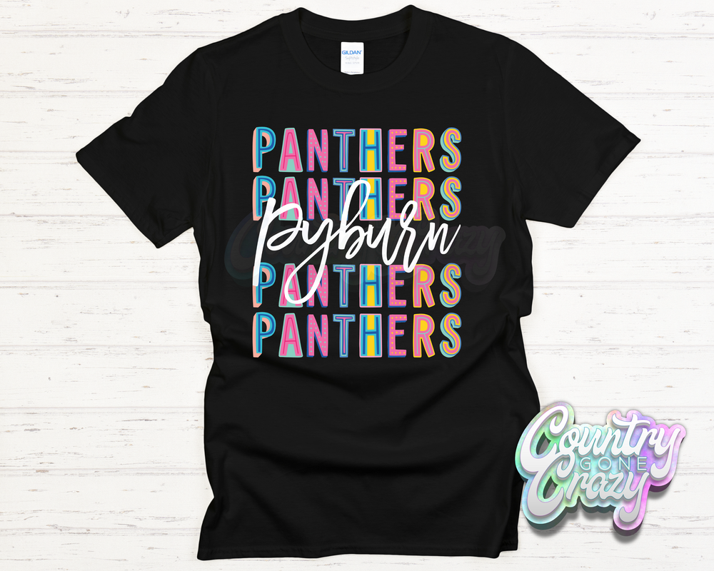 Pyburn Panthers Fun Letters - T-Shirt-Country Gone Crazy-Country Gone Crazy