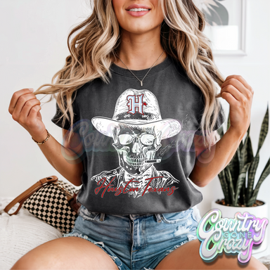 HOUSTON TEXANS SKULL - WHITE // COMFORT COLORS T-SHIRT-Country Gone Crazy-Country Gone Crazy