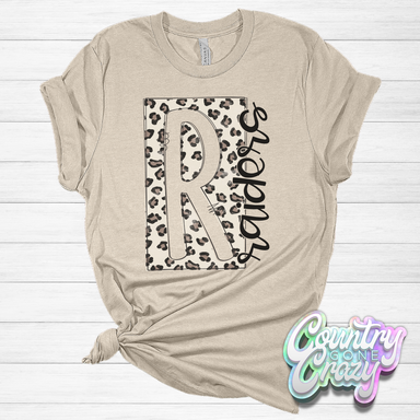 Raiders - Boxed Leopard Bella Canvas T-Shirt-Country Gone Crazy-Country Gone Crazy