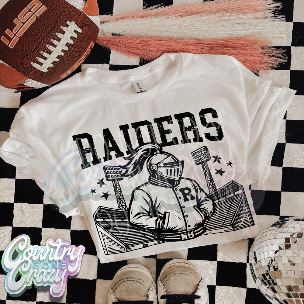 Raiders ~ Letterman ~ Natural T-Shirt-Country Gone Crazy-Country Gone Crazy
