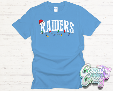 RAIDERS - CHRISTMAS LIGHTS - T-SHIRT-Country Gone Crazy-Country Gone Crazy
