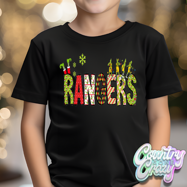 Rangers - Red/Green Grinch - T-Shirt-Country Gone Crazy-Country Gone Crazy