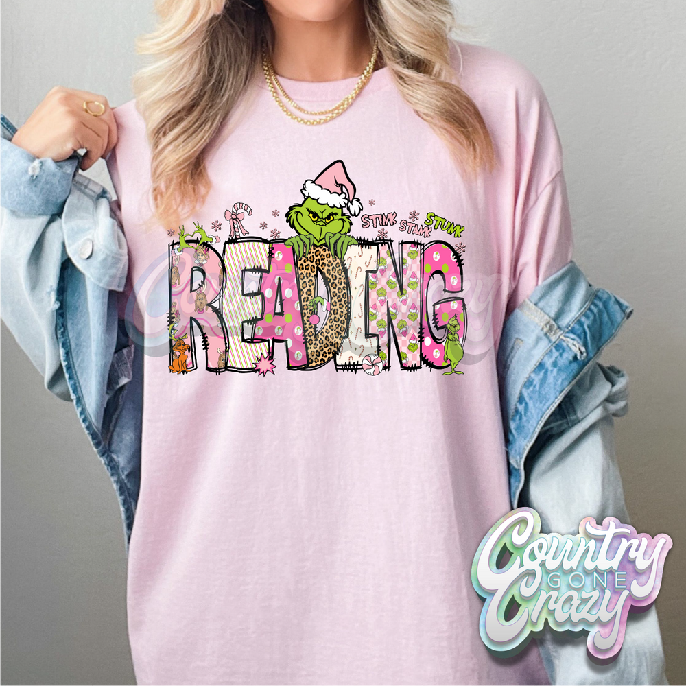 Reading - Pink Grinch - T-Shirt-Country Gone Crazy-Country Gone Crazy